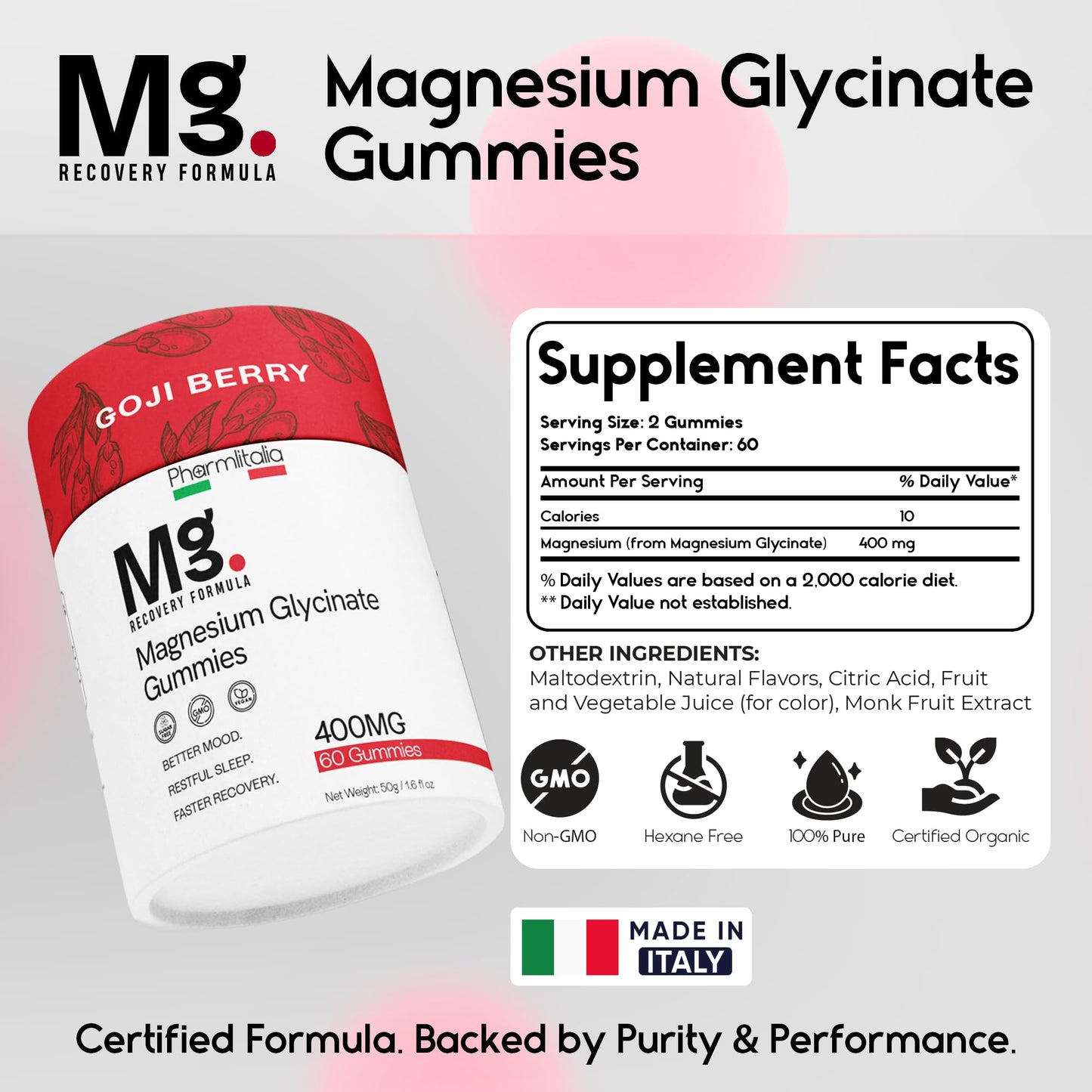Magnesium Glycinate Gummies 400mg - Sleep Gummies for Kids & Adults - Magnesium Glycinate Chewable High Absorption for Muscle Recovery, Better Sleep & Relaxation