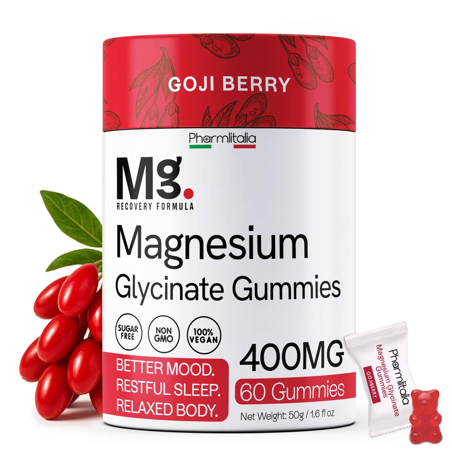 Magnesium Glycinate Gummies 400mg - Sleep Gummies for Kids & Adults - Magnesium Glycinate Chewable High Absorption for Muscle Recovery, Better Sleep & Relaxation