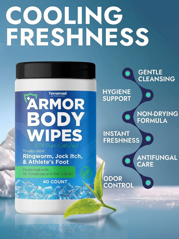 Cooling Antifungal Body Wipes - 2 Pack