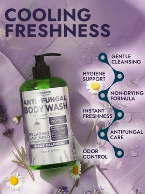 Lavender Antifungal Body Wash + Scrubber