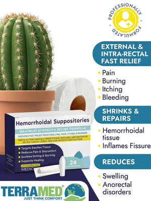 Hemorrhoid Suppositories - 24 Suppositories