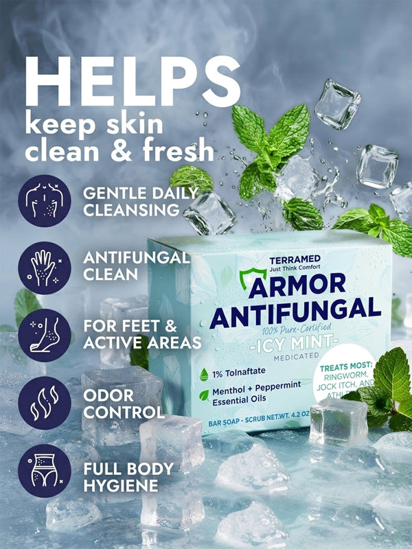 Mint Antifungal Soap + Scrubber