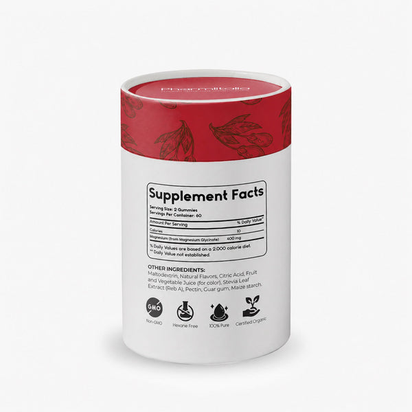 Magnesium Glycinate Gummies for Relaxation, Sleep & Muscle Support | Goji Berry Flavor