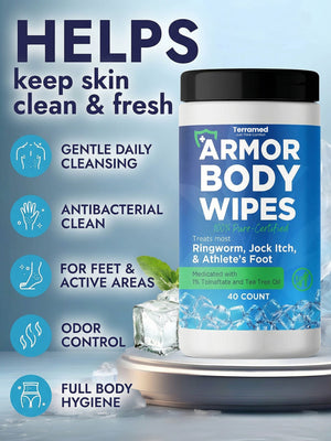 Cooling Antifungal Body Wipes - 2 Pack
