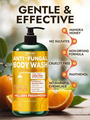 Citrus Antifungal Body Wash + Scrubber