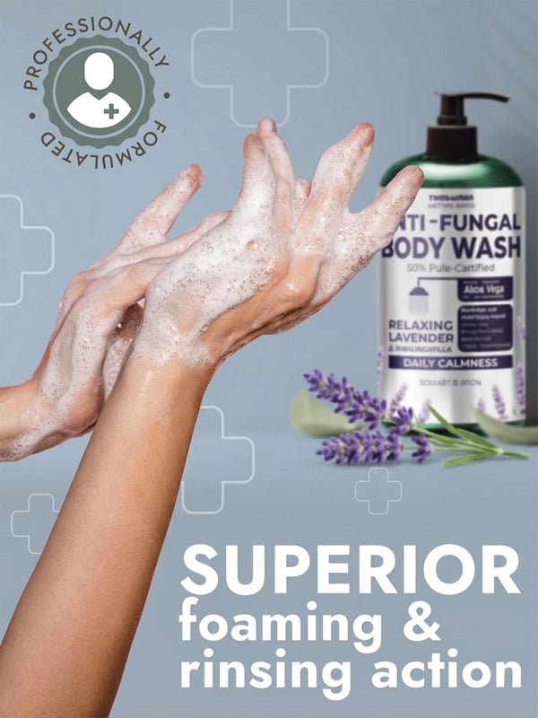 Lavender Antifungal Body Wash + Scrubber