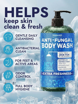 Menthol Antifungal Body Wash + Scrubber