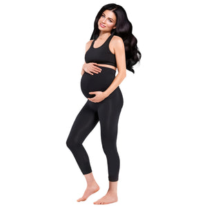 Terramed Just Think Comfort Maternity Capri Pregnancy Shaping Over The Belly Maternity Graduated Compression Tights Hosiery (Medium, Capri)