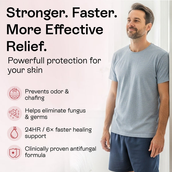 Jock Itch Antifungal Cream for Itching, Redness & Odor Relief