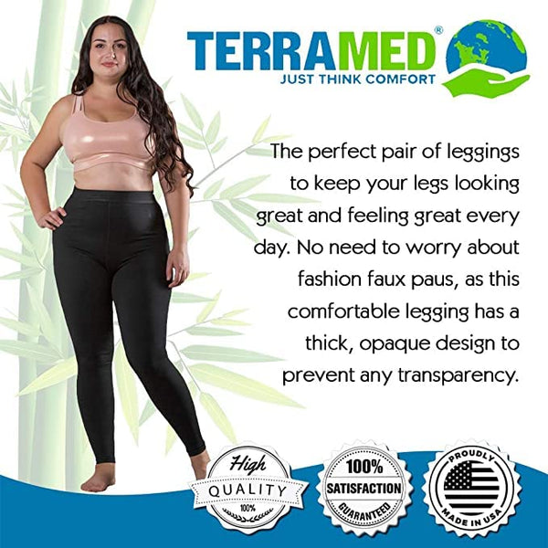 Extra Firm Footless Graduated Compression Microfiber Leggings Opaque Tights for Women (20-30 mmHg) with Control Top (XX-Large)