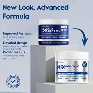 Glycolic Acid Pads - Resurfacing Pads for Face - Exfoliating Peel Pad for Body and Dark Spots - Fine Lines and Wrinkles - 60 Count (Glycolic Acid Pads 20%)