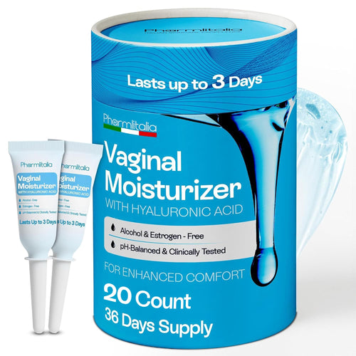 Pharmlitalia Vaginal Moisturizer Gel for Vagina Health, Moisturizer Applicators for Vaginal Dryness Relief and Long Lasting Wetness - Pre and Post Menopausal - 12 Pre Filled Applicators