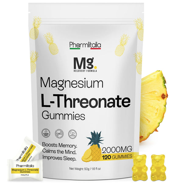 Magnesium L-Threonate Gummies for Adults & Kids 2000mg – Brain Supplements for Memory and Focus - Calm Magnesium Gummies for Improved Sleep and Healthy Mind