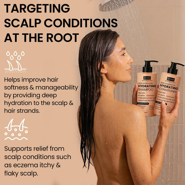 Hydrating Shampoo & Conditioner Set for Dry, Damaged & Fine Hair | Strengthen Hair Roots for Thicker, Stronger Hair, Nourishes Scalp, Reduces Breakage