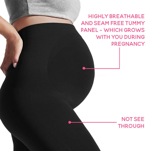 Terramed Just Think Comfort Maternity Capri Pregnancy Shaping Over The Belly Maternity Graduated Compression Tights Hosiery (Medium, Capri)