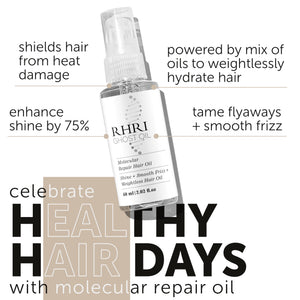 Ghost Hair Oil for Damaged, Curly Hair - Weightless Smoothing Oil with UV/Heat Protection, Frizz Control, Mega Shine, and Split End Repair
