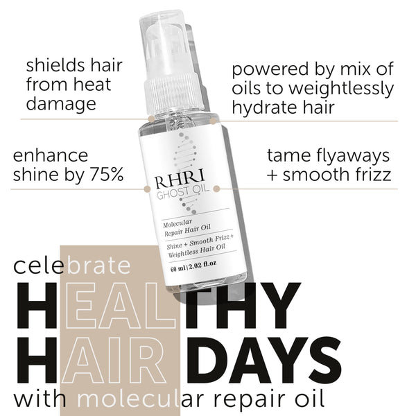 Ghost Hair Oil for Damaged, Curly Hair - Weightless Smoothing Oil with UV/Heat Protection, Frizz Control, Mega Shine, and Split End Repair
