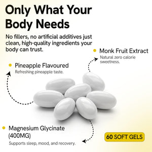 Magnesium Glycinate Gummies 400mg - Sleep Gummies for Kids & Adults - Magnesium Glycinate Chewable High Absorption for Muscle Recovery, Better Sleep & Relaxation