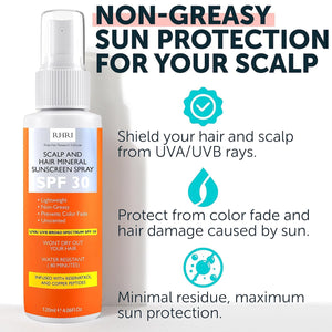 Premium SPF 30 Hair Sunscreen Spray | Non-Greasy UV Protection for Hair and Scalp | Travel-Size UV Protection | Beach SunBlock | Scalp Sunscreen 4 oz 120 ml (Pack of 2)