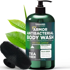 Terramed Just Think Comfort Antibacterial Body Wash & Body Scrub & Body Lotion | Manuka Honey & Charcoal