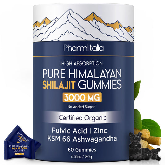 Shilajit Gummies - Himalayan Natural Shilajit Gummies 3000mg - Zinc, Ashwagandha - Natural - No Added Sugar - 60 Count