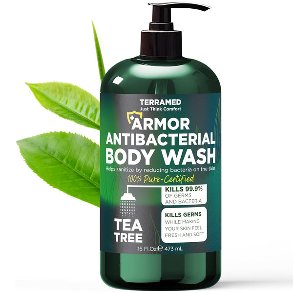 Terramed Just Think Comfort Antibacterial Body Wash & Body Scrub & Body Lotion | Manuka Honey & Charcoal
