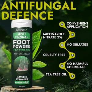 Antifungal Foot Powder with Miconazole Nitrate 2% & Tea Tree Oil