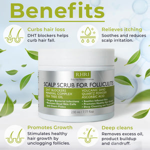 Folliculitis Shampoo | Antifungal Shampoo for Seborrheic Dermatitis, Scalp Psoriasis & Dandruff | Soothes Itchy, Dry Scalp | Cleanses, Exfoliates & Removes Build-Up | Reactivates Hair Follicles