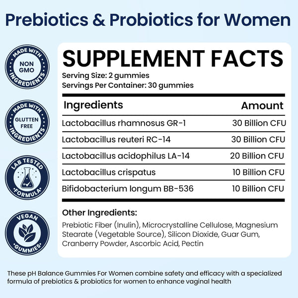 Vaginal Probiotics pH Balance Gummies