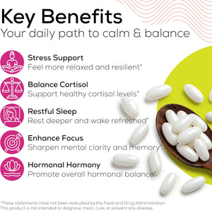 Cortisol Supplements for Women with Ashwagandha, Rhodiola & L-Theanine