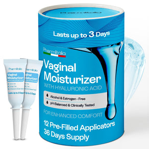 Pharmlitalia Vaginal Moisturizer Gel for Vagina Health, Moisturizer Applicators for Vaginal Dryness Relief and Long Lasting Wetness - Pre and Post Menopausal - 12 Pre Filled Applicators