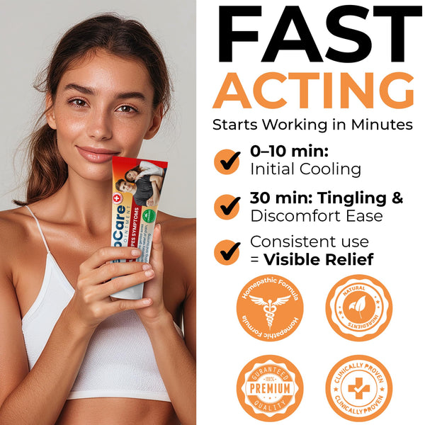 Herpes Genital Treatment | Herpcare Fast Acting Ointment | Can be Used on Cold Sore | Homeopathic Medicine | Soothes Itching, Tingling & Burning | Relief from The Symptoms of Genital Sore (Pack of 2)