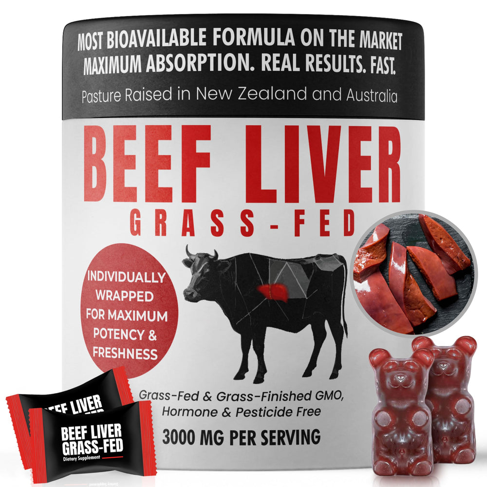 Beef Liver Supplement Grass Fed | Beef Organs Gummies for Women | Pasture Raised in New Zealand | High in Vitamin A, B12 & Heme Iron | Non-GMO | Hormone & Pesticide Free | 60 Gummies