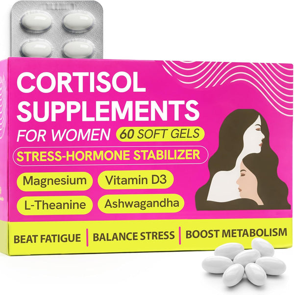 Cortisol Supplements for Women with Ashwagandha, Rhodiola & L-Theanine