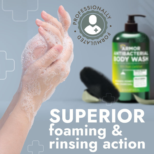 Terramed Just Think Comfort Antibacterial Body Wash & Body Scrub & Body Lotion | Manuka Honey & Charcoal