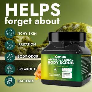 Terramed Just Think Comfort Antibacterial Body Wash & Body Scrub & Body Lotion | Manuka Honey & Charcoal