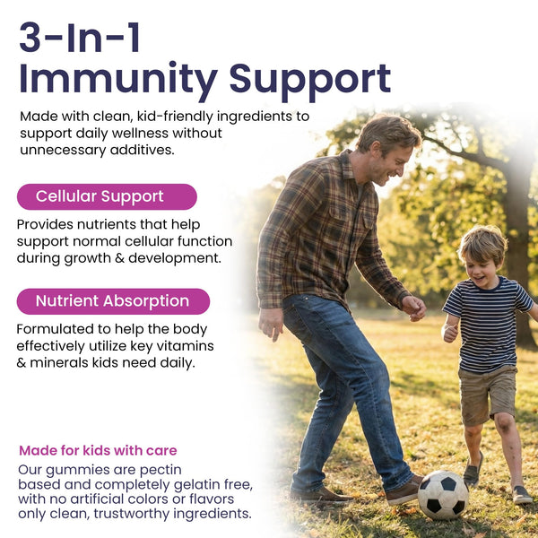 Elderberry Gummies for Kids - 3 in 1 Elderberry Vitamin C and Zinc - Vegan, Organic Immune Support Supplement for Kids - No Added Sugar - Dentist Friendly - Non GMO - Allergen free 60 Chewable Gummies