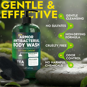 Terramed Just Think Comfort Antibacterial Body Wash & Body Scrub & Body Lotion | Manuka Honey & Charcoal