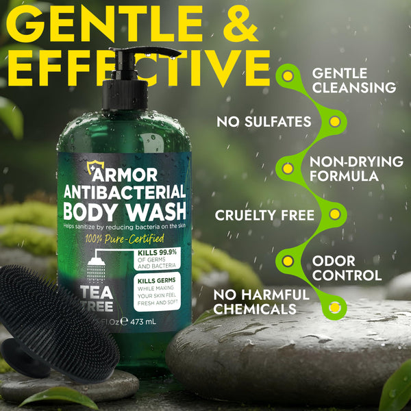 Terramed Just Think Comfort Antibacterial Body Wash & Body Scrub & Body Lotion | Manuka Honey & Charcoal