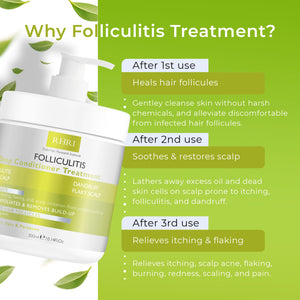 Folliculitis Shampoo | Antifungal Shampoo for Seborrheic Dermatitis, Scalp Psoriasis & Dandruff | Soothes Itchy, Dry Scalp | Cleanses, Exfoliates & Removes Build-Up | Reactivates Hair Follicles