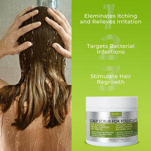 Folliculitis Shampoo | Antifungal Shampoo for Seborrheic Dermatitis, Scalp Psoriasis & Dandruff | Soothes Itchy, Dry Scalp | Cleanses, Exfoliates & Removes Build-Up | Reactivates Hair Follicles