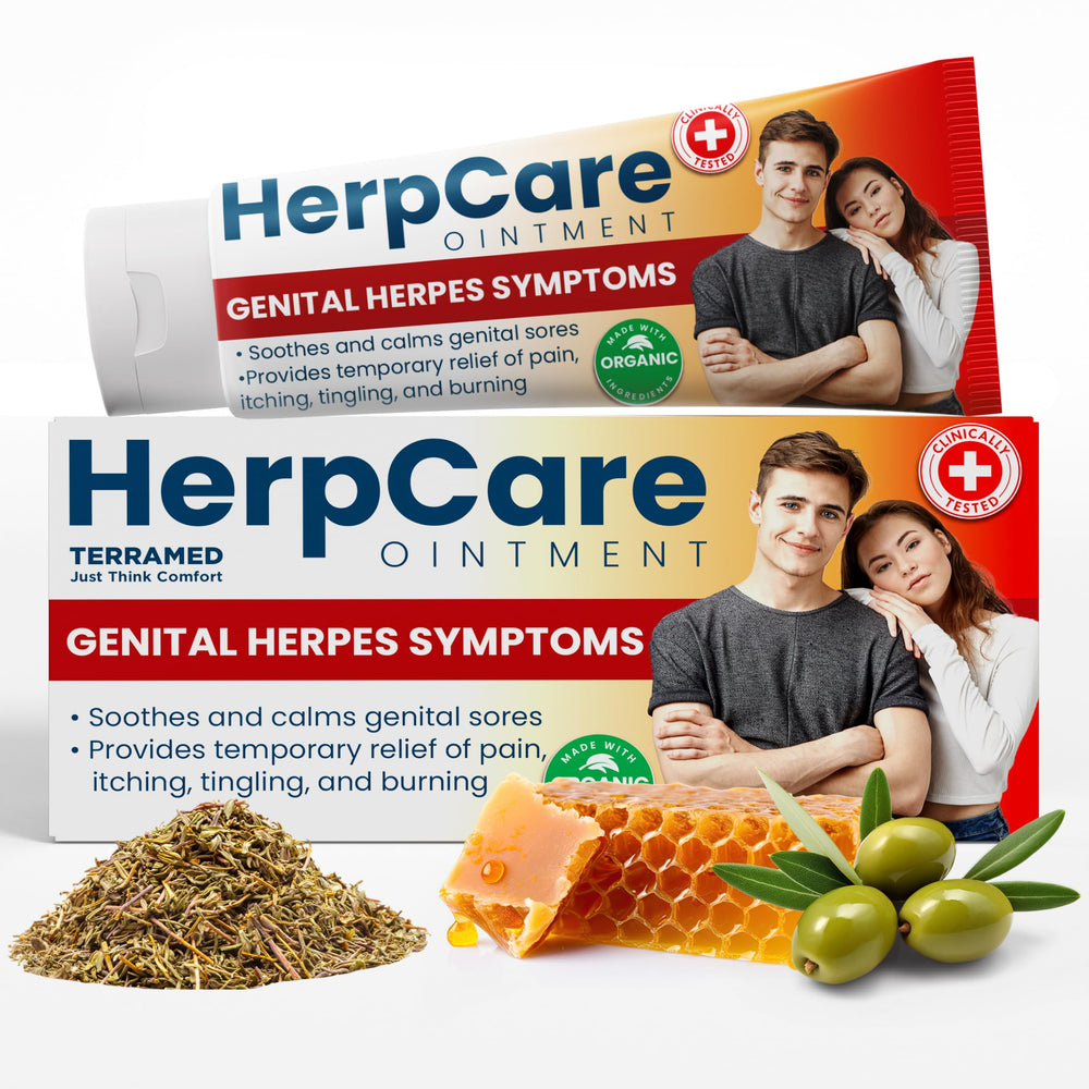 Herpes Genital Treatment | Herpcare Fast Acting Ointment | Can be Used on Cold Sore | Homeopathic Medicine | Soothes Itching, Tingling & Burning | Relief from The Symptoms of Genital Sore (Pack of 3)