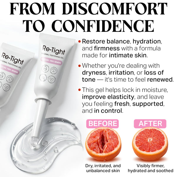 Terramed Just Think Comfort Vag Tightening Gel for Intimate Hydration & Rejuvenation - Natural Tightening Support for Vag Health - Feminine Care Gel for Dryness, Firmness & Moisture Balance 15 Count