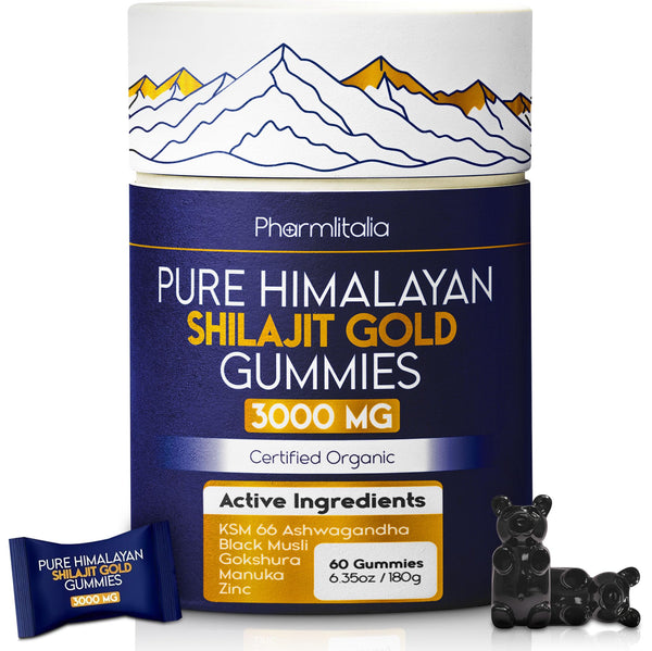 Magnesium Glycinate & Pure Himalayan Shilajit Gummies Bundle – Sleep, Muscle Recovery & Energy – Vegan, High Absorption Magnesium 400mg + Gold Shilajit Gummies for Stamina & Wellness – 2 x 60 Count
