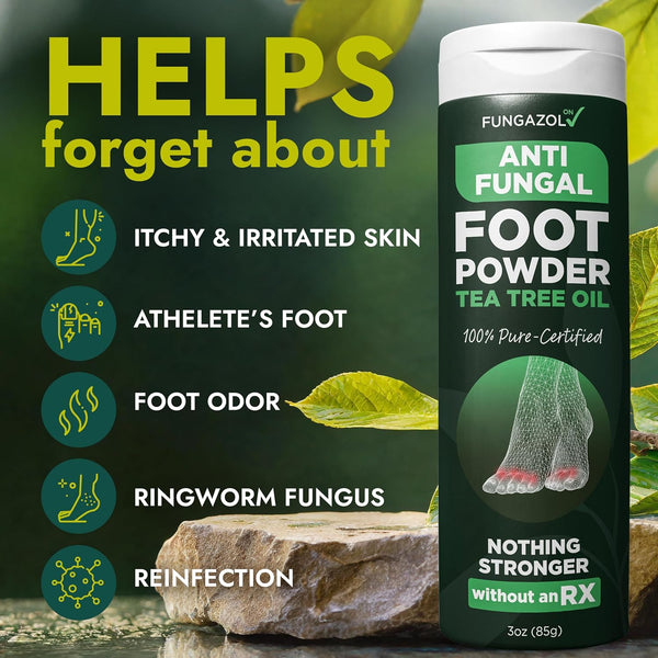 Antifungal Foot Powder with Miconazole Nitrate 2% & Tea Tree Oil