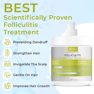 Folliculitis Shampoo | Antifungal Shampoo for Seborrheic Dermatitis, Scalp Psoriasis & Dandruff | Soothes Itchy, Dry Scalp | Cleanses, Exfoliates & Removes Build-Up | Reactivates Hair Follicles