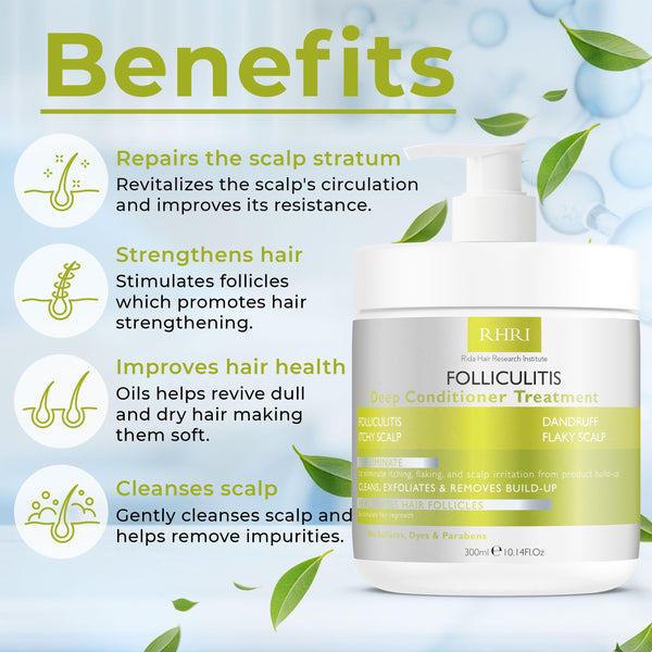 Folliculitis Shampoo | Antifungal Shampoo for Seborrheic Dermatitis, Scalp Psoriasis & Dandruff | Soothes Itchy, Dry Scalp | Cleanses, Exfoliates & Removes Build-Up | Reactivates Hair Follicles