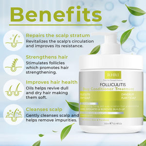 Folliculitis Shampoo | Antifungal Shampoo for Seborrheic Dermatitis, Scalp Psoriasis & Dandruff | Soothes Itchy, Dry Scalp | Cleanses, Exfoliates & Removes Build-Up | Reactivates Hair Follicles