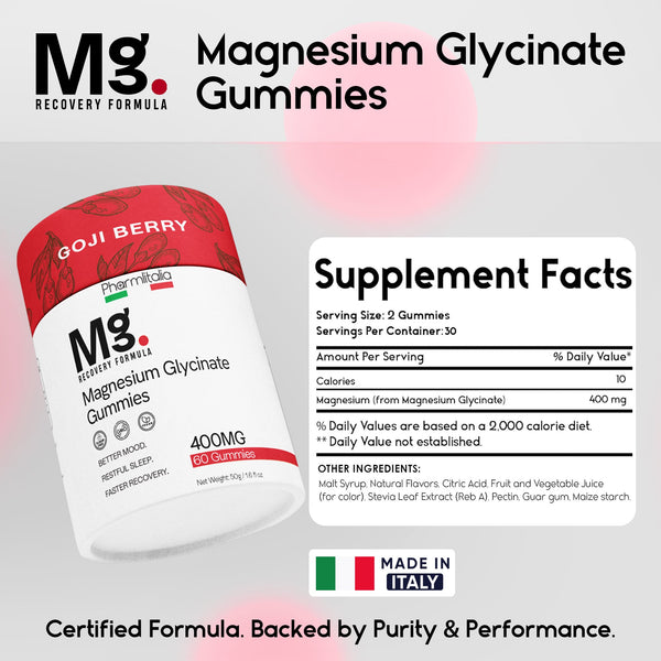 Magnesium Glycinate Gummies for Relaxation, Sleep & Muscle Support | Goji Berry Flavor