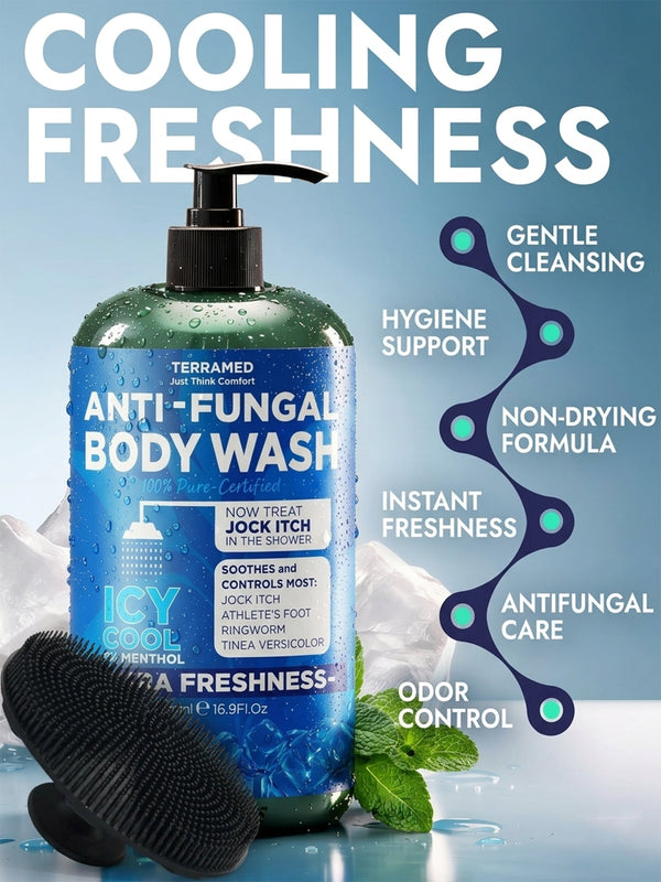 Menthol Antifungal Body Wash + Scrubber